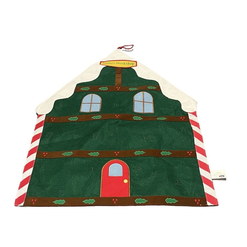Hallmark Keepsake Hanging Santa's Workshop Xmas Countdown Felt Advent Calendar